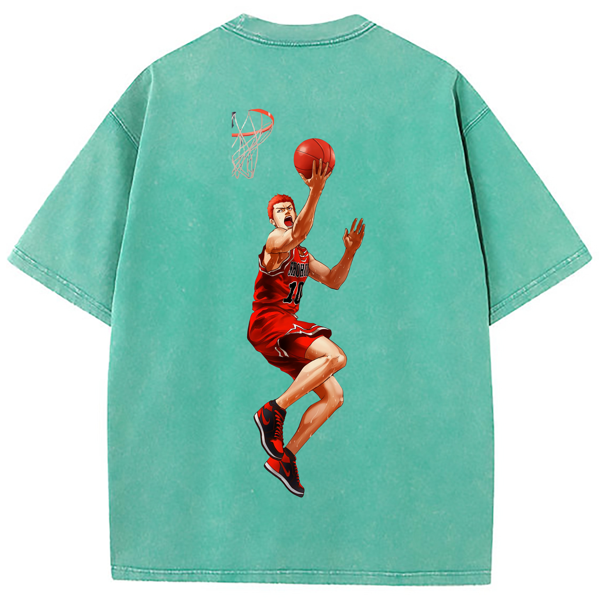 （画像用） SLAM DUNK／スラムダンク 綿100% ヴィンテージ風 半袖Tシャツ（背面プリント）